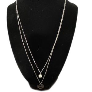 TORY BURCH•Britten Pearl 2 layers necklace